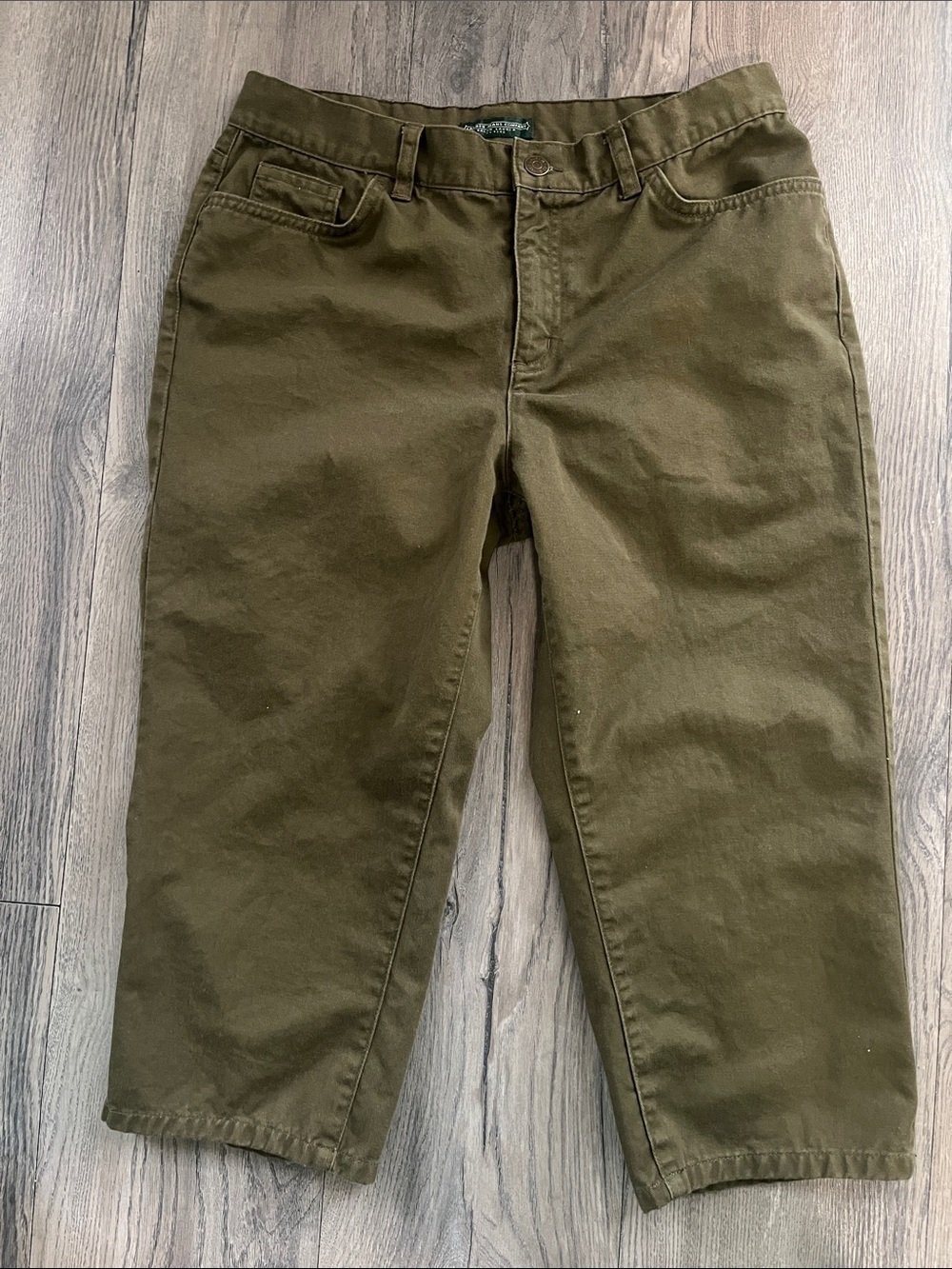 Ralph Lauren Olive Green Cropped Ankle Jeans 100% cotton